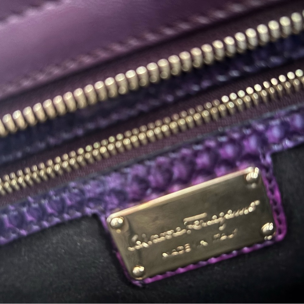 Salvatore Ferragamo Sofia Satchel Python Snake Sk… - image 5